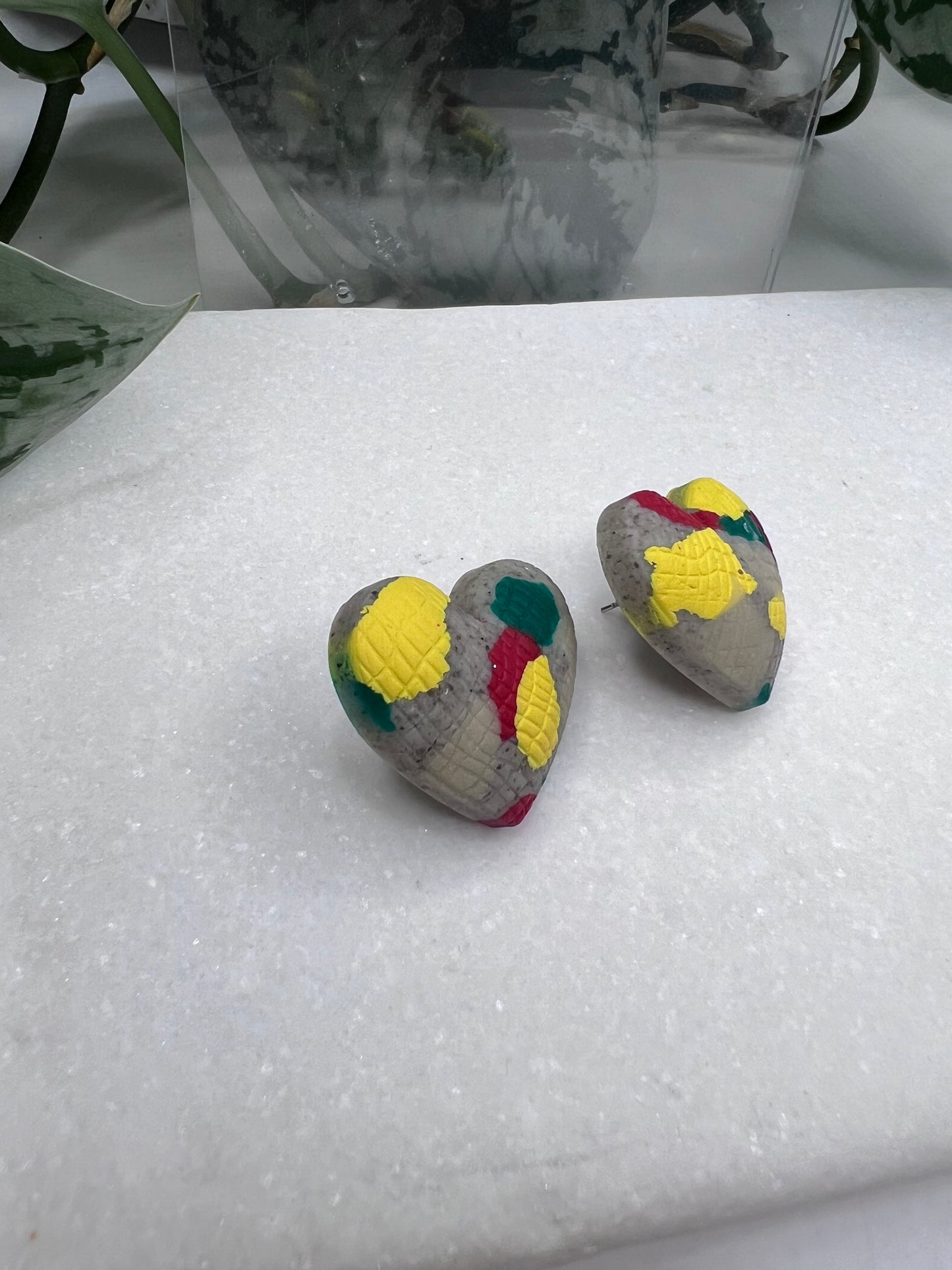 One Love Puffy Heart Earrings