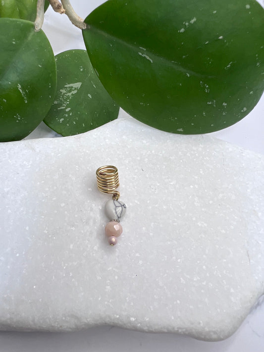 Stone Heart wire Loc Jewelry large opening