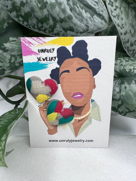 One Love Puffy Heart Earrings