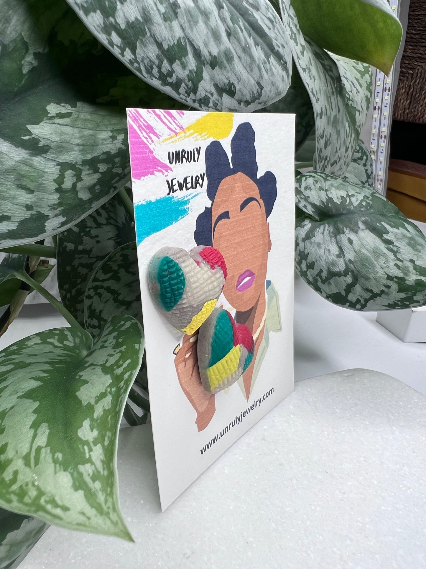One Love Puffy Heart Earrings