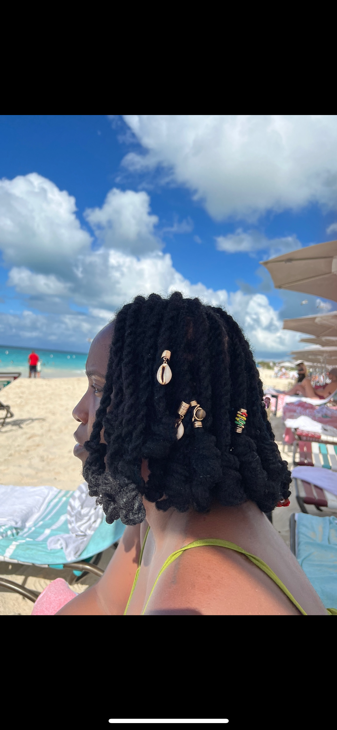 Gold Rim Cowrie Loc Jewelry