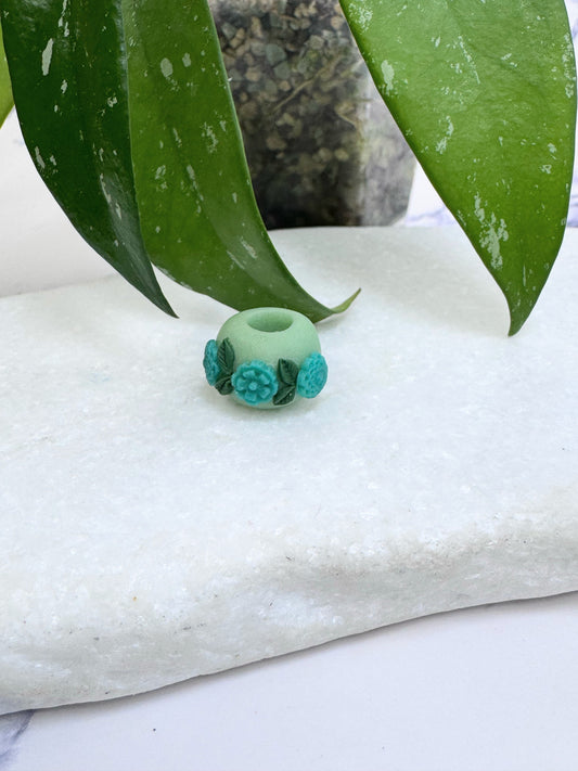 Mint Floral Clay Round
