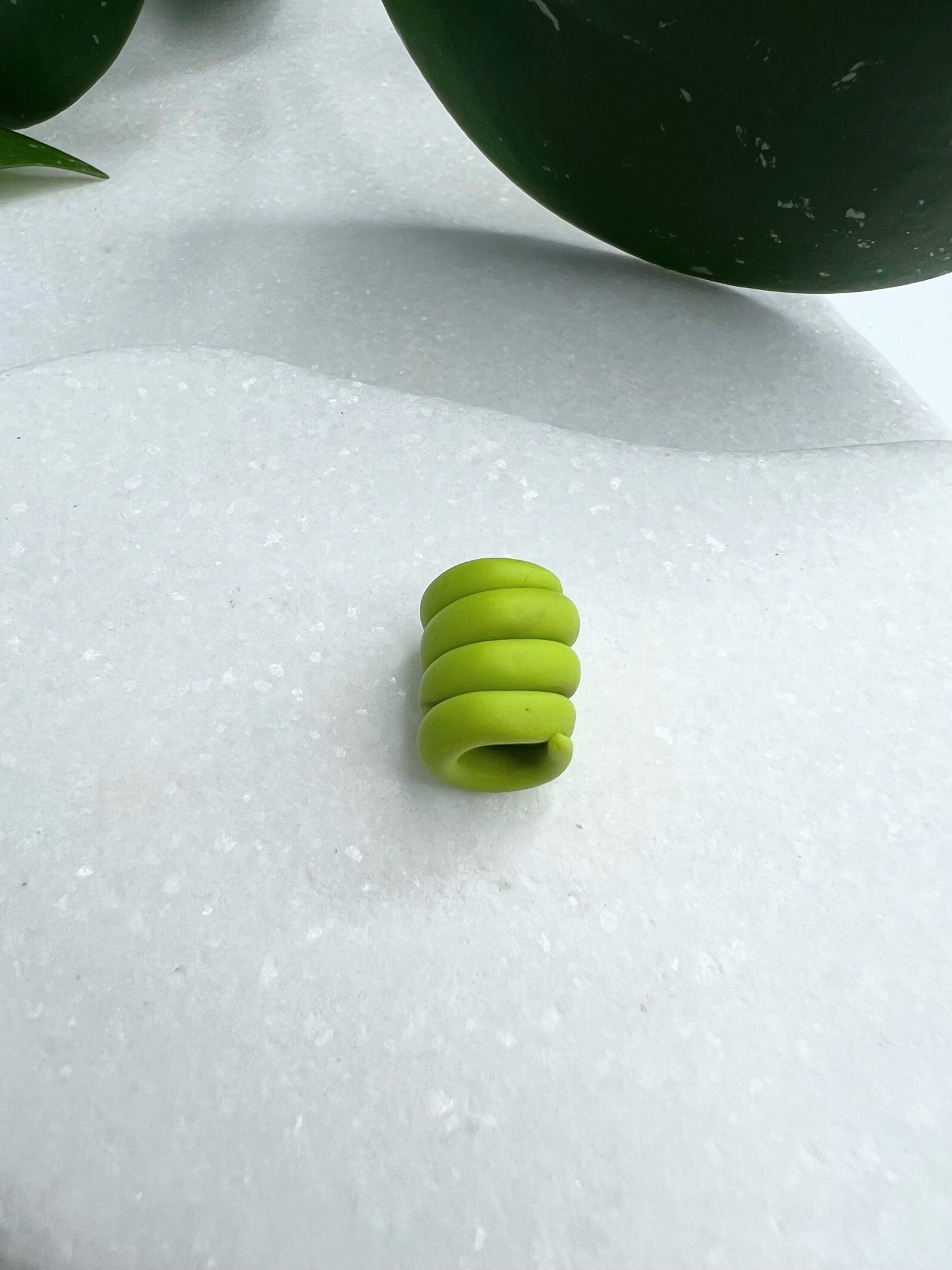 Lime Green Clay Coil Loc Bead