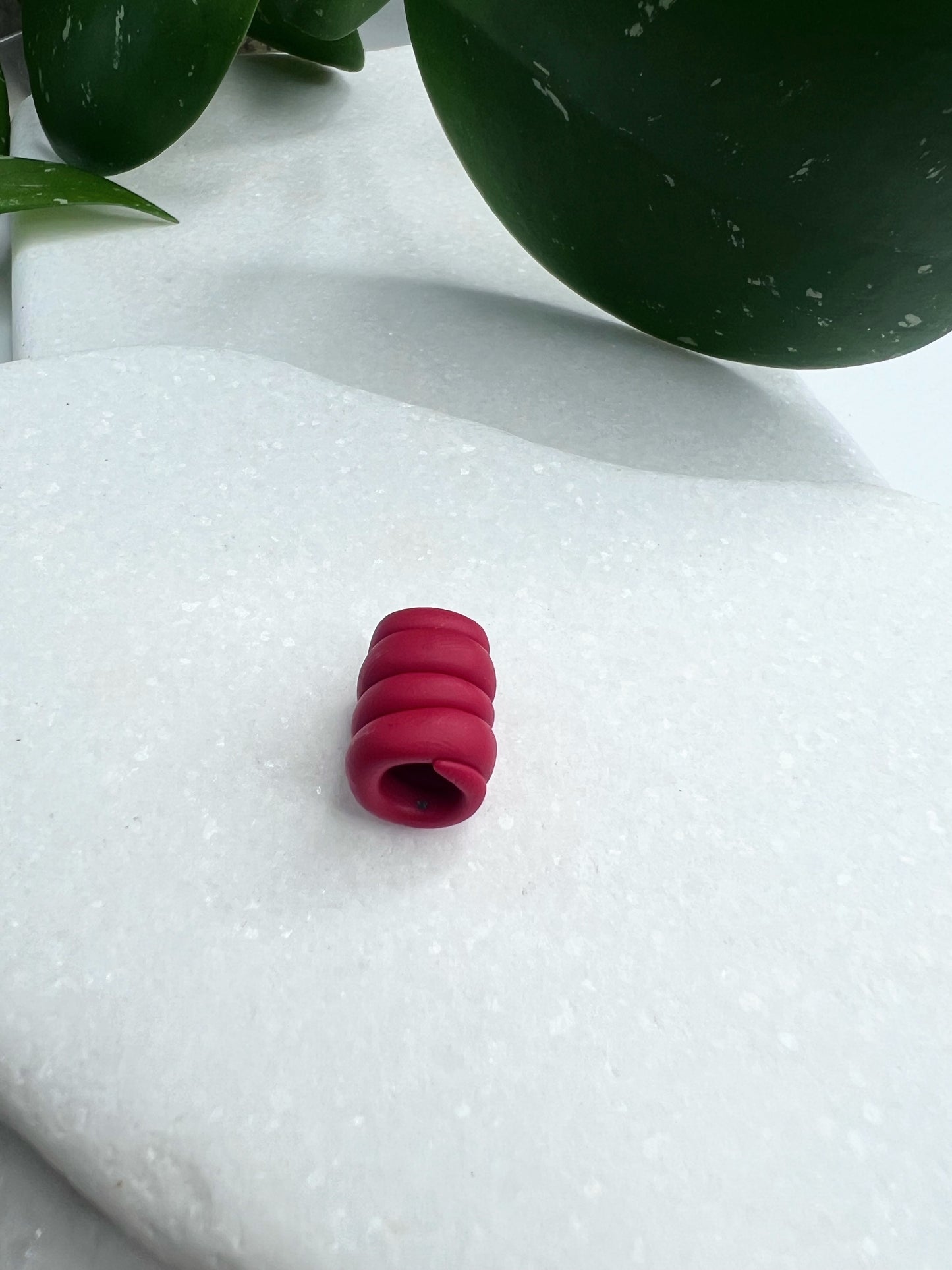 Red Clay Coil Loc Bead (large opening)