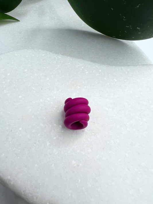 Fuchsia Clay Coil Loc Bead (large opening)