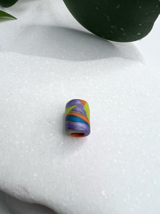 Lime and orange clay tube (large opening