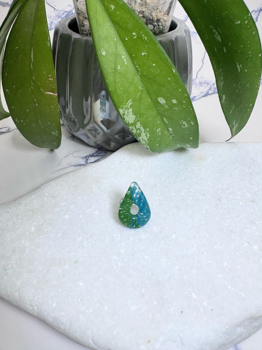 Teal and Green Flat Teardrop