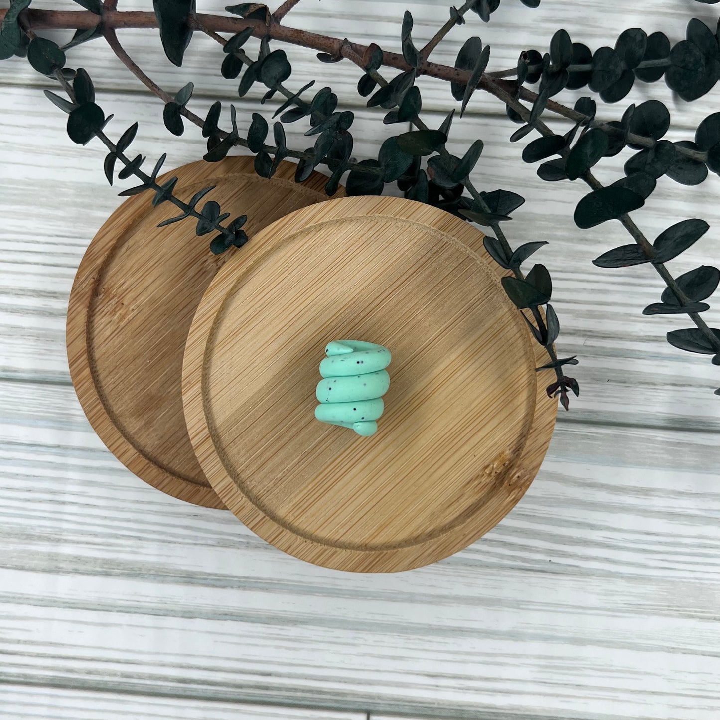 Mint Green Coil Clay Bead (0.25in)