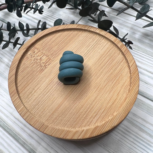 Bluish Coil Clay Bead